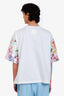 WE11DONE White/Multicolour All Over Logo T-Shirt Size L Mens