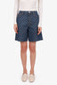 Gucci Blue Denim GG Monogram Shorts Size 25