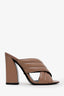 Gucci Brown Quilted Leather Webby Slide Heels Size 38