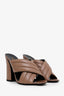 Gucci Brown Quilted Leather Webby Slide Heels Size 38