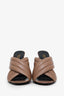 Gucci Brown Quilted Leather Webby Slide Heels Size 38