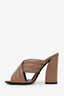 Gucci Brown Quilted Leather Webby Slide Heels Size 38