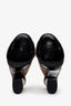 Gucci Brown Quilted Leather Webby Slide Heels Size 38