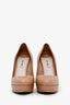 Miu Miu Beige Leather Platform Pumps Size 37