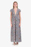 Zadig & Voltaire Blue Multicolour Skull/Floral Print Maxi Dress Size S