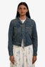 Saint Laurent 2014 Blue Denim Studded Jacket Size M