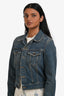Saint Laurent 2014 Blue Denim Studded Jacket Size M