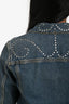 Saint Laurent 2014 Blue Denim Studded Jacket Size M