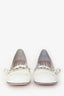 Miu Miu White Patent Square Toe Chain Pearl Deatil Kitten Heels Size 39.5