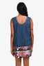 Miu Miu Blue Sequined Hem Sleeveless Denim Mini Dress Size 36