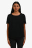 Sandro Black Lace Trimmed Short Sleeve Top Size 2