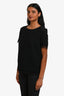 Sandro Black Lace Trimmed Short Sleeve Top Size 2