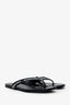 Balenciaga Black Leather Logo Strap Flip Flops Size 40