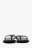 Balenciaga Black Leather Logo Strap Flip Flops Size 40