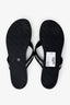 Balenciaga Black Leather Logo Strap Flip Flops Size 40
