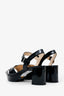 Prada Black Patent Leather Crisscross Ankle Strap Sandals Size 40.5