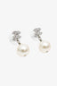 Pre-Loved Chanel™ Silver-toned Embellished CC Pearl Drop Earrings
