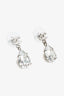 Pre-Loved Chanel™ Silver Tone Crystal Teardrop Earrings
