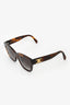 Celine Brown Tortoise Acrylic Logo Oversized Sunglasses