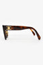 Celine Brown Tortoise Acrylic Logo Oversized Sunglasses
