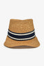 Christian Dior Blue Straw Logo Sun Hat Size 58
