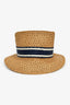 Christian Dior Blue Straw Logo Sun Hat Size 58