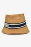Christian Dior Blue Straw Logo Sun Hat Size 58