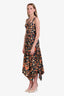 A.L.C. Blue/Orange Cotton Halter Crop Top + Asymmetrical Skirt Size 2
