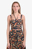A.L.C. Blue/Orange Cotton Halter Crop Top + Asymmetrical Skirt Size 2