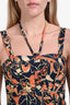 A.L.C. Blue/Orange Cotton Halter Crop Top + Asymmetrical Skirt Size 2