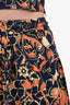 A.L.C. Blue/Orange Cotton Halter Crop Top + Asymmetrical Skirt Size 2