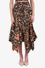 A.L.C. Blue/Orange Cotton Halter Crop Top + Asymmetrical Skirt Size 2