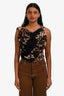 Acne Studios Brown Velvet Ruched Sleeveless Top Size 34