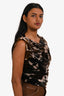 Acne Studios Brown Velvet Ruched Sleeveless Top Size 34