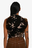 Acne Studios Brown Velvet Ruched Sleeveless Top Size 34