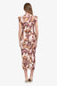 Isabel Marant Etoile Brown/White Cotton Ruched Fitted Maxi Dress Size 36