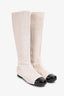Pre-Loved Chanel™ White Pony Hair Riding Boots Size 38