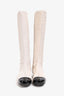 Pre-Loved Chanel™ White Pony Hair Riding Boots Size 38