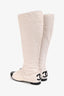 Pre-Loved Chanel™ White Pony Hair Riding Boots Size 38