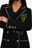 Pre-Loved Chanel™ 2005C Black Wool Crest Embroidered Coat Size 38