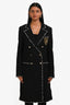 Pre-Loved Chanel™ 2005C Black Wool Crest Embroidered Coat Size 38