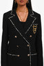 Pre-Loved Chanel™ 2005C Black Wool Crest Embroidered Coat Size 38