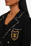 Pre-Loved Chanel™ 2005C Black Wool Crest Embroidered Coat Size 38
