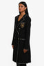 Pre-Loved Chanel™ 2005C Black Wool Crest Embroidered Coat Size 38