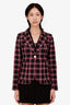 Smythe Pink/Black Duchess Plaid Wool Blazer Size 2