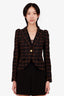Smythe Black/Gold Metallic Pouf-Sleeve Blazer Size 2
