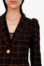 Smythe Black/Gold Metallic Pouf-Sleeve Blazer Size 2