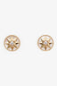Christian Dior 18K Yellow Gold Mother of Pearl Diamond Rose des Vents Stud Earrings