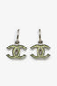 Pre-Loved Chanel™ 2012 Silver Tone/Green CC Dangle Earrings