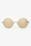 Chrome Hearts White/Gold Round 'Ovaryeasy' Sunglasses